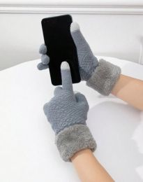 Дамски топли ръкавици в сиво - код GL4566