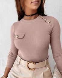 Атрактивна дамска блуза в цвят пудра - код 2151