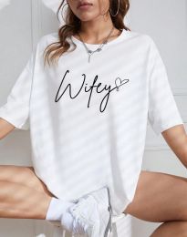 Дамска тениска "Wifey" в бяло - код 001211
