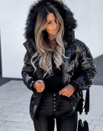 Атрактивно дамско яке в черно - код 9106