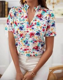 Атрактивна дамска блуза с къс ръкав - код 6028 - 2