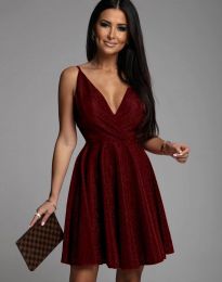 Кокетна дамска рокля в цвят бордо - код 4762