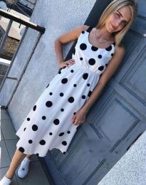 Атрактивна лятна рокля в бяло - код 8122