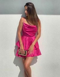 Кокетна дамска рокля в розово - код 0749