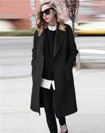 Елегантно дамско палто в черно - код 07522