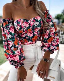 Дамска блуза с флорален десен - код 8635 - 1