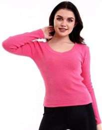 Изчистена дамска блуза в розово - код 0311