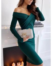 Елегантна рокля в тъмнозелено - код 6130