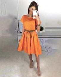 Дамска рокля в оранжево - код 3958