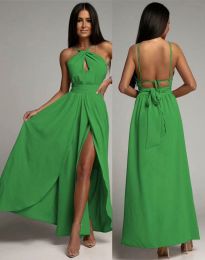 Дълга елегантна рокля в зелено - код 9578