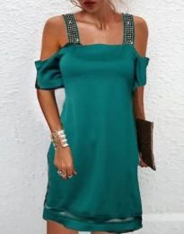 Къса дамска рокля в зелено - код 9539