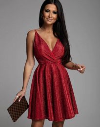 Кокетна дамска рокля в червено - код 4762