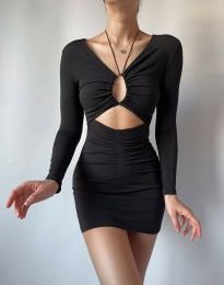 Атрактивна дамска рокля в черно - код 21162