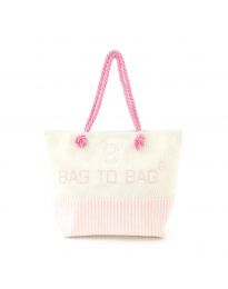 Плажна чанта в розово - код 10926-6