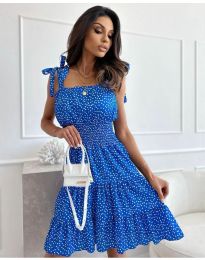 Атрактивна дамска рокля в синьо - код 02071