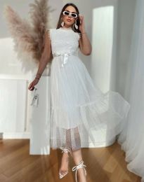 Елегантна дамска рокля в бяло - код 990564