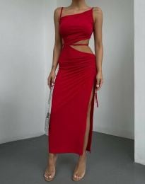Атрактивна дамска рокля в червено - код 221215