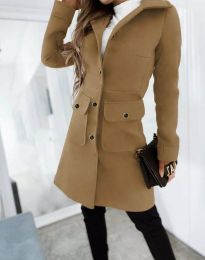 Дамско палто в цвят капучино - код 5406