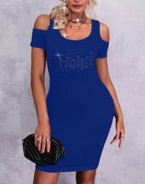 Атрактивна дамска рокля в синьо - код 7402