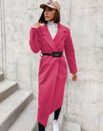 Дамско палто в цвят циклама - код 7844