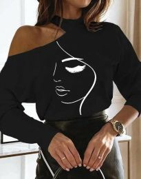 Атрактивна дамска блуза в черно - код 80040