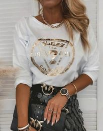 Атрактивна дамска блуза в бяло - код 47233