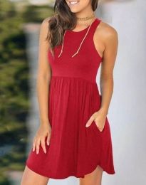 Дамска рокля в червено - код 07333