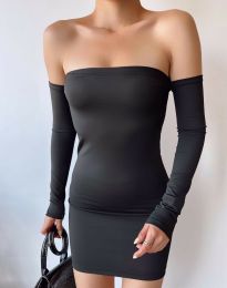 Ефектна дамска рокля в черно - код 117088