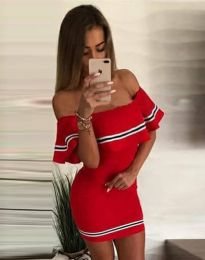 Стилна дамска рокля в червено - код 7345