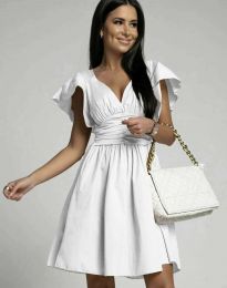 Кокетна дамска рокля в бяло - код 0854