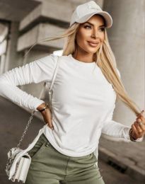 Ефектна дамска блуза в бяло - код 55016