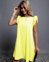 Свободна дамска рокля в жълто - код 0046