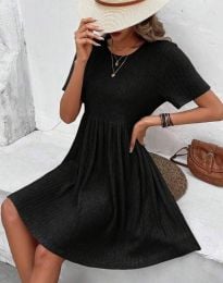 Атрактивна къса дамска рокля в черно - код 30830