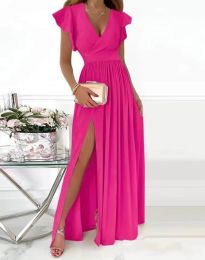 Елегантна дамска рокля в цвят циклама - код 0765