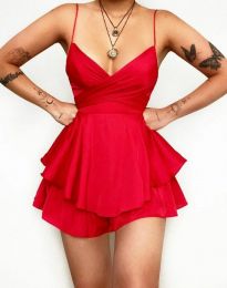 Кокетна къса рокля в червено - код 7164