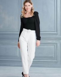 Атрактивен дамски панталон в бяло - код 04444