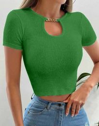 Атрактивна дамска тениска в зелено - код 55733