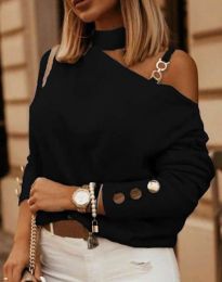 Атрактивна дамска блуза в черно - код 10087