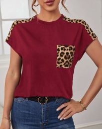 Спортно-елегантна дамска блуза в цвят бордо - код 60088