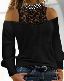 Модерна дамска блуза в черно - код 78014