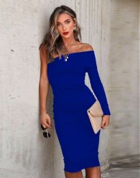 Атрактивна дамска рокля в синьо - код 350066