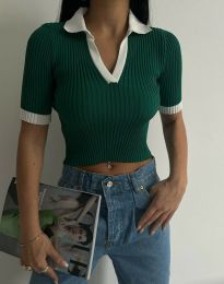 Атрактивна дамска блуза в зелено - код 15005