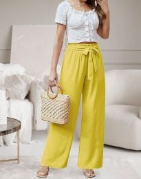 Атрактивен дамски панталон в жълто - код 32400