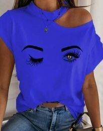 Атрактивна дамска тениска в синьо - код 52688