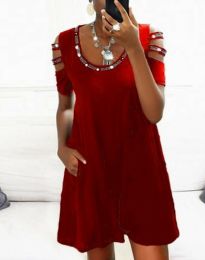 Атрактивна дамска рокля в червено - код 0735