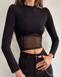 Атрактивна дамска блуза в черно - код 16511