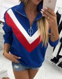 Ефектна дамска блуза в синьо - код 7890