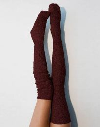 Дълги дамски чорапи в бордо - код WZ5