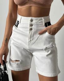 Атрактивни къси панталони в бяло - код 11065