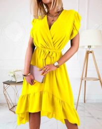 Елегантна дамска рокля в жълто - код 8934